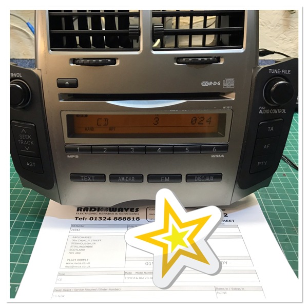 TOYOTA CAR STEREO REPAIR AT RADIOWAVES (www.rwer.co.uk)